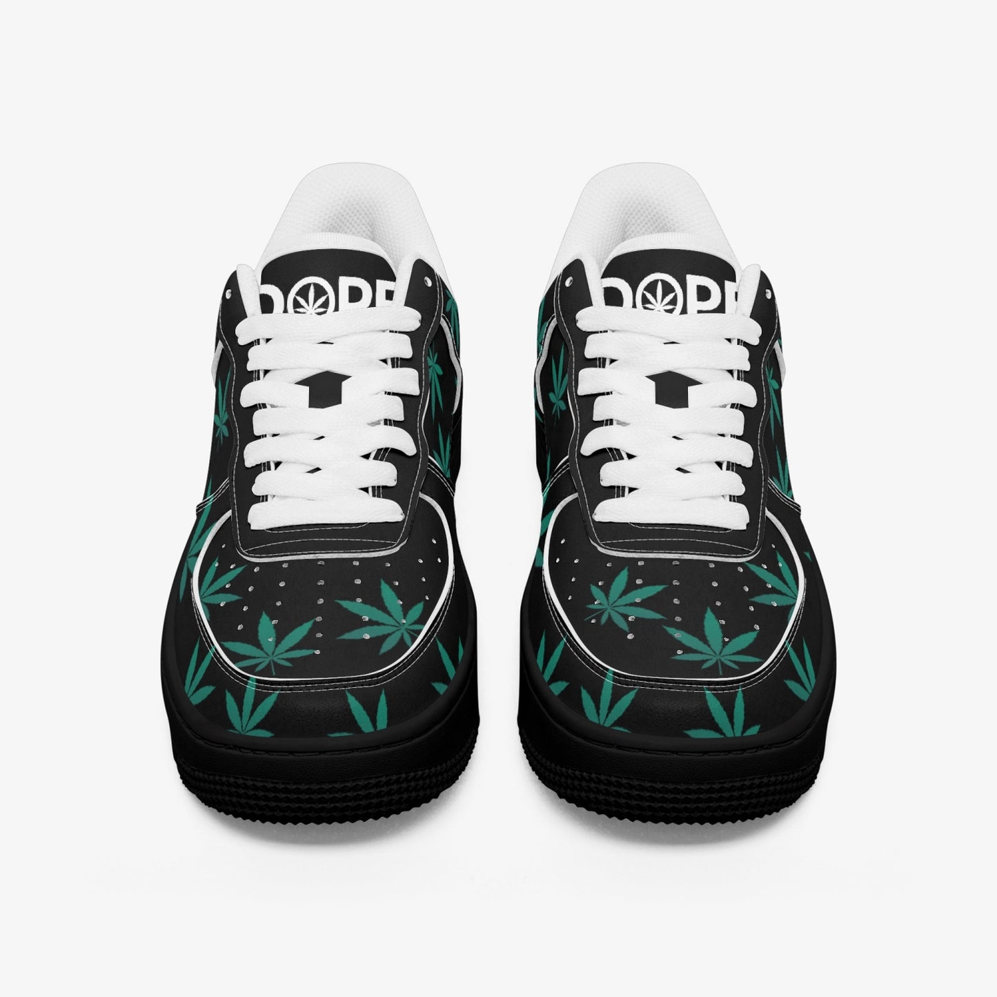 Weed Force 1's - Green Leaf/Black