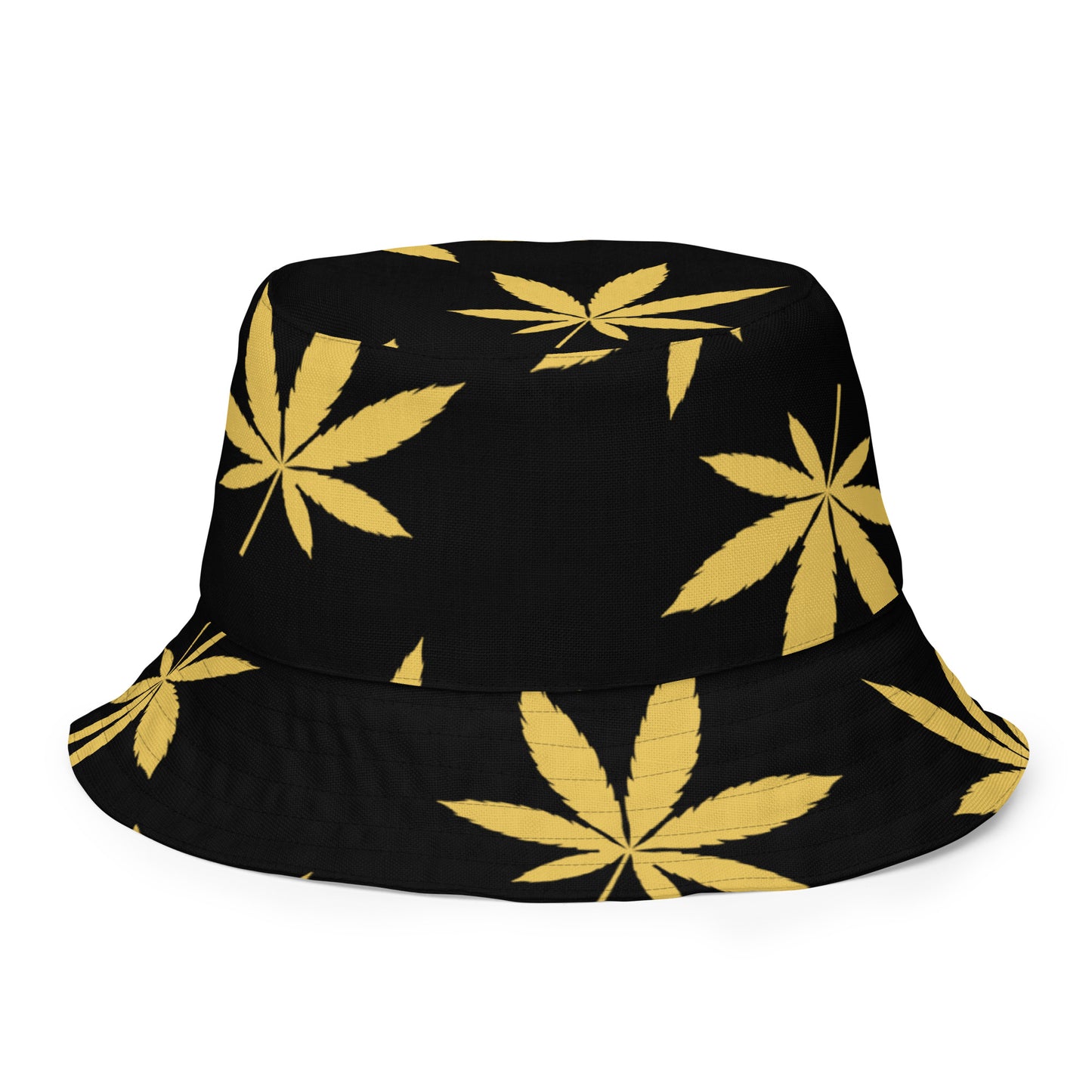 Gold Leaf Black Reversible bucket hat