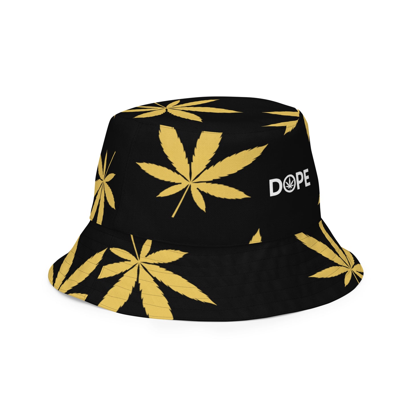 Gold Leaf Black Reversible bucket hat