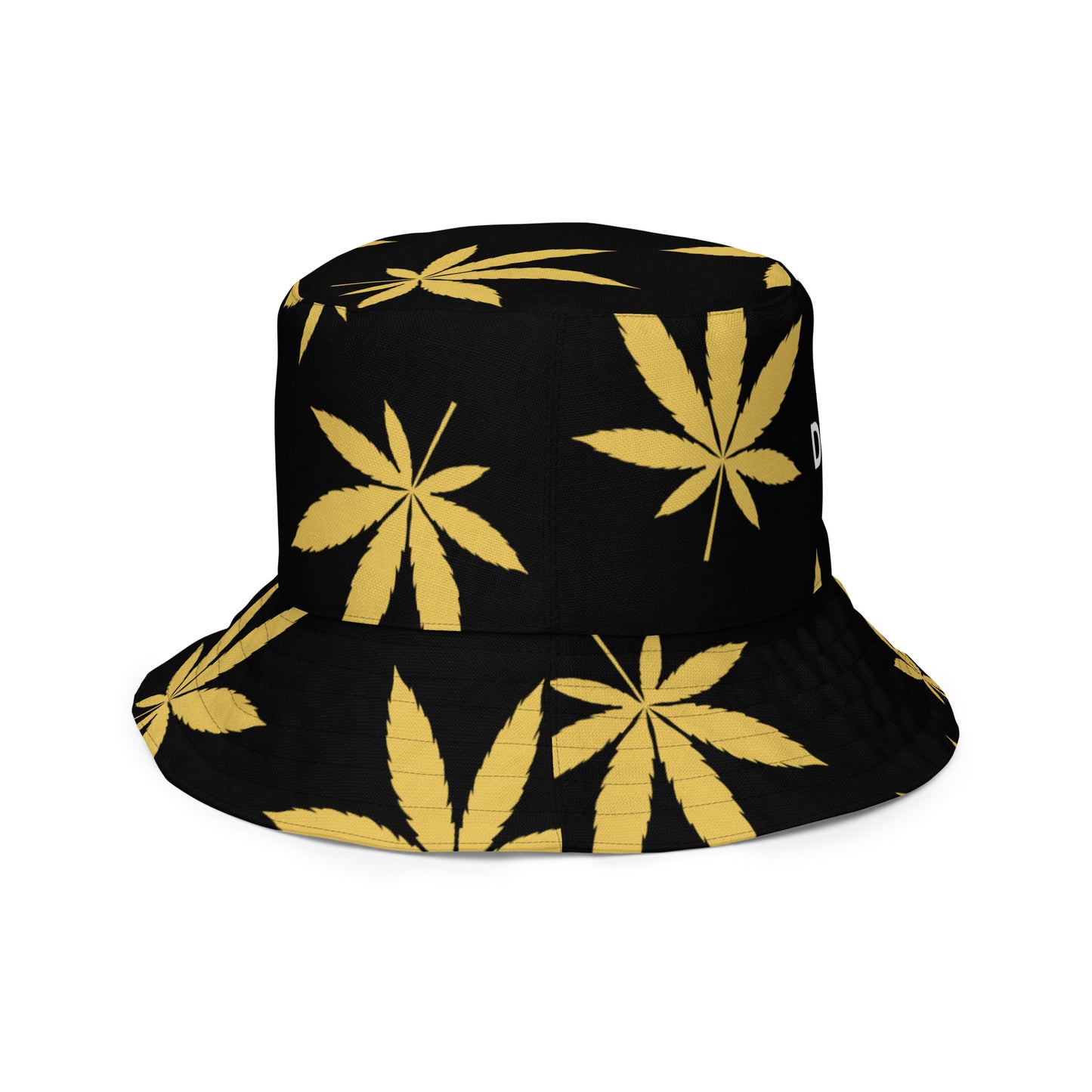 Gold Leaf Black Reversible bucket hat