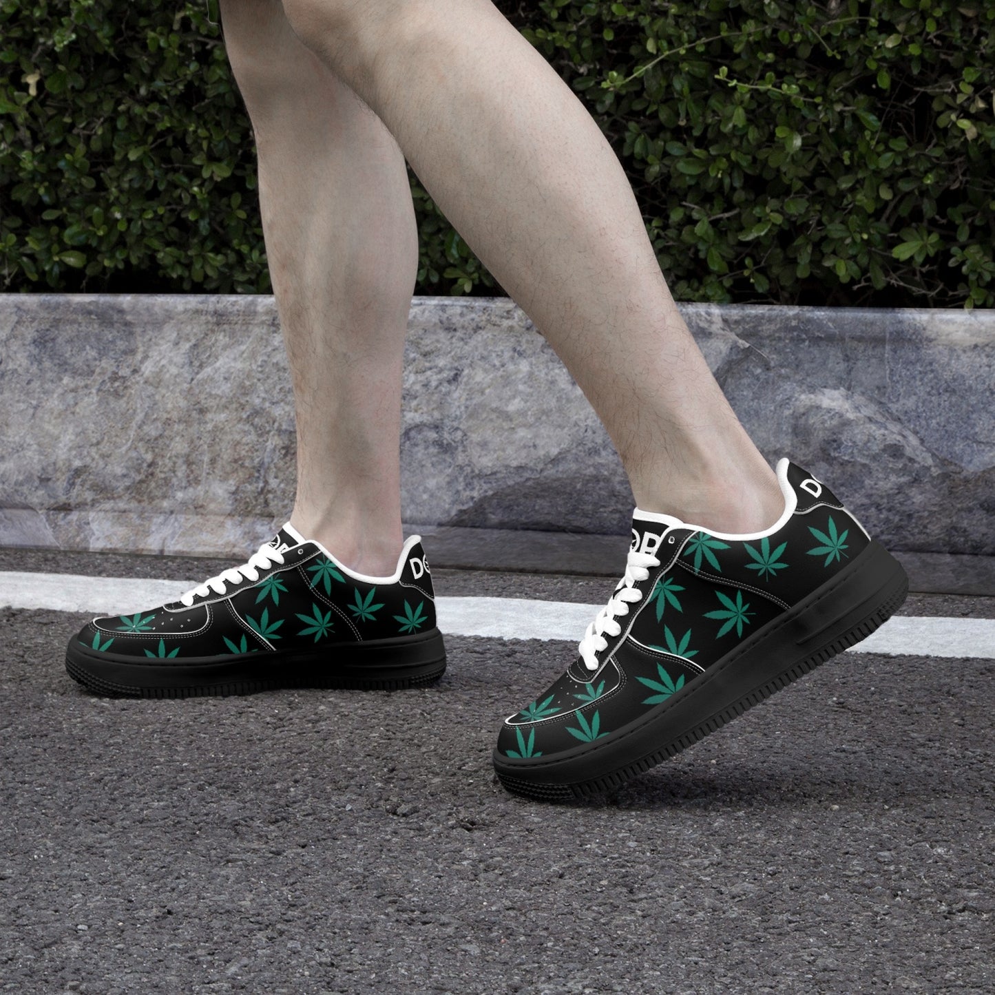 Weed Force 1's - Green Leaf/Black