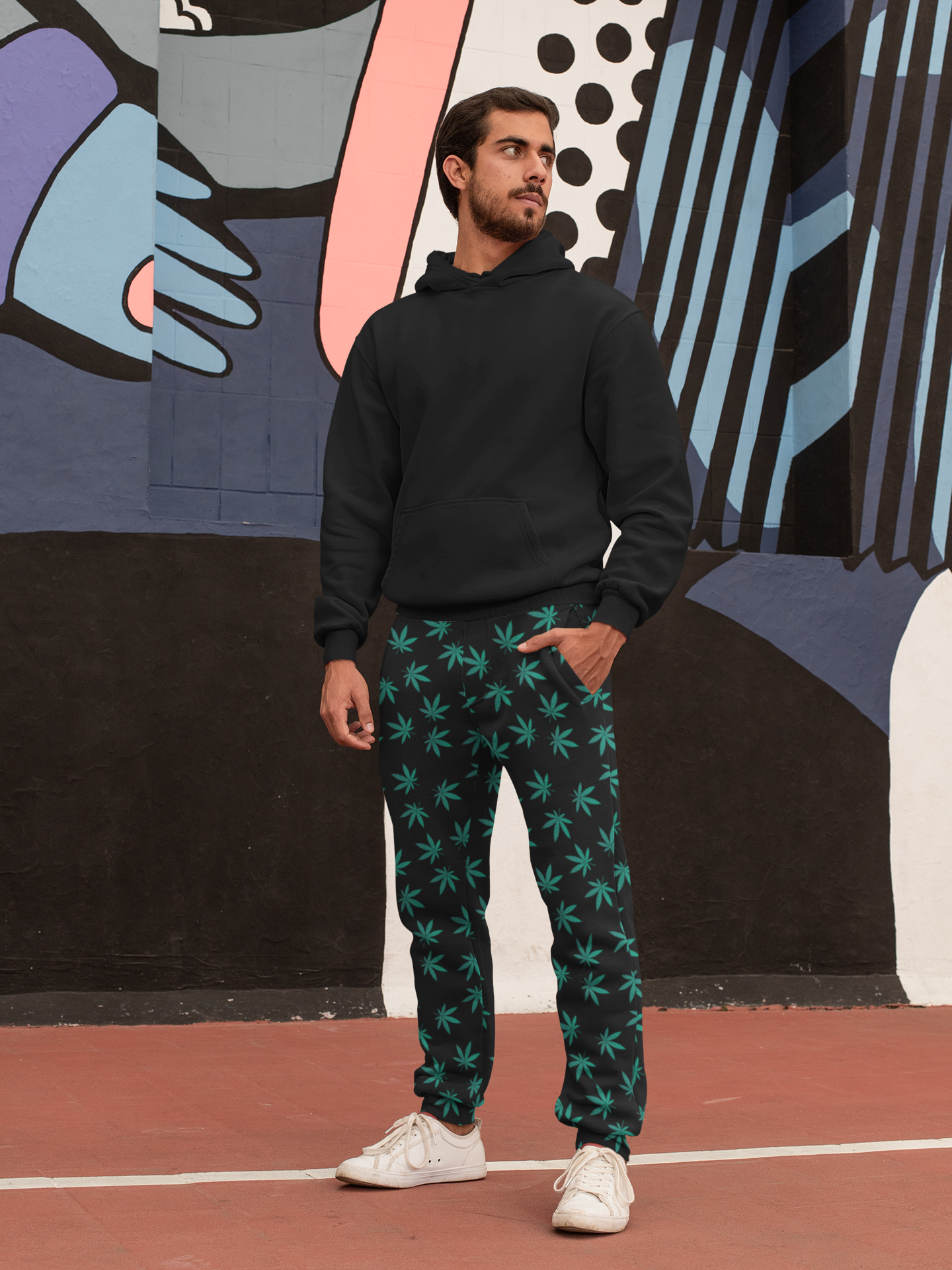 Green Leaf Track Pants