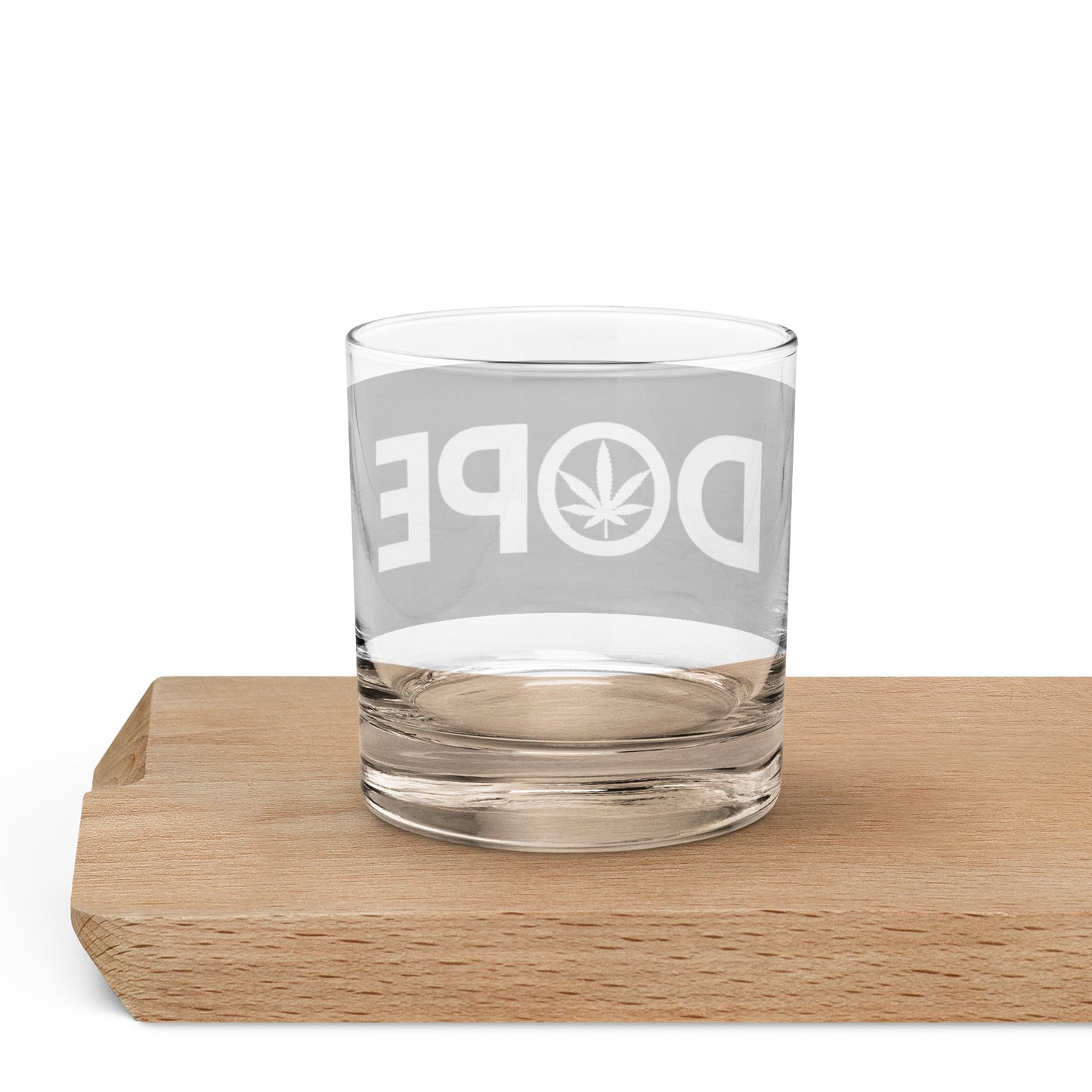 Black Logo Rocks glass