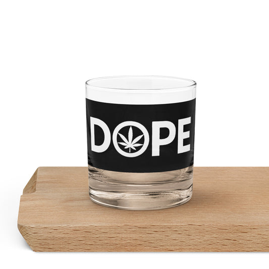 Black Logo Rocks glass